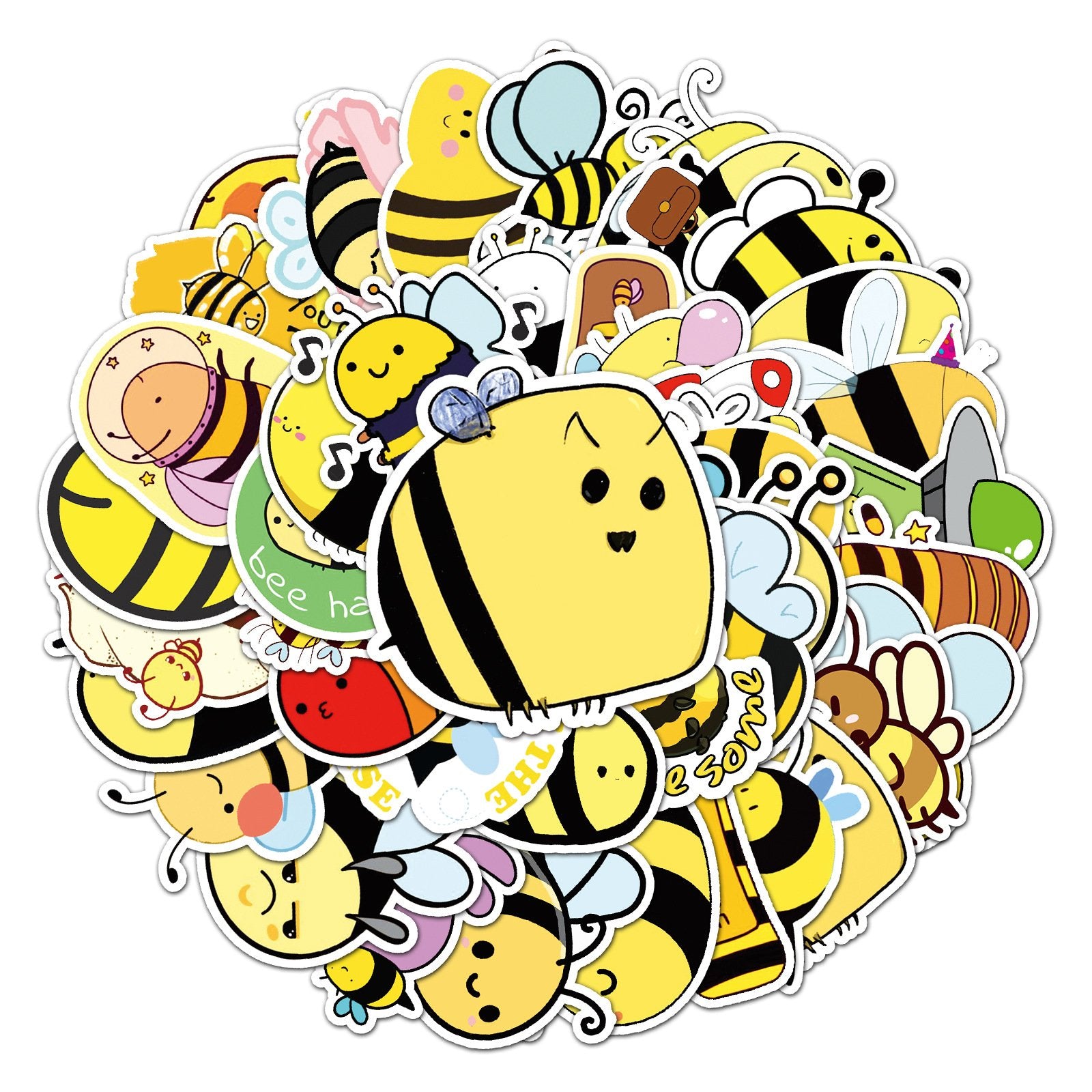 50 PCS Bee Inspirational graffiti Vinyl Waterproof Stickers for Laptop