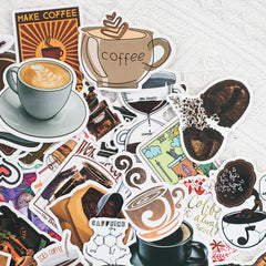 50 PCS Coffee Waterproof Vinyl Stickers Encouragement Decals