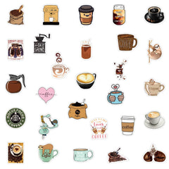 50 PCS Coffee Waterproof Vinyl Stickers Encouragement Decals
