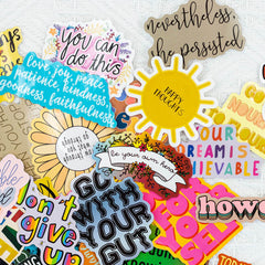 50 PCS Colorful Flower Inspirational Stickers