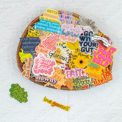 50 PCS Colorful Flower Inspirational Stickers