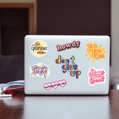 50 PCS Colorful Flower Inspirational Stickers