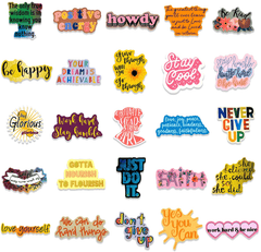 50 PCS Colorful Flower Inspirational Stickers