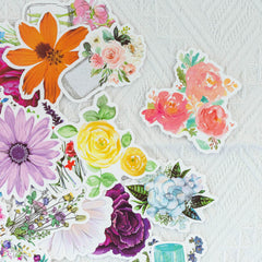 50 PCS Cute Flower Stickers