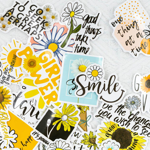 50 PCS Inspirational Daisy Love Stickers