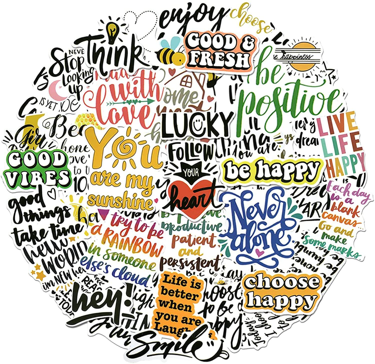 50 PCS Inspirational Quote Stickers for Teens and Adults