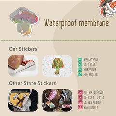 50 PCS Mushroom Stickers