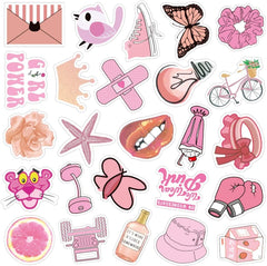 50 PCS Pink VSCO Stickers for Hydroflask