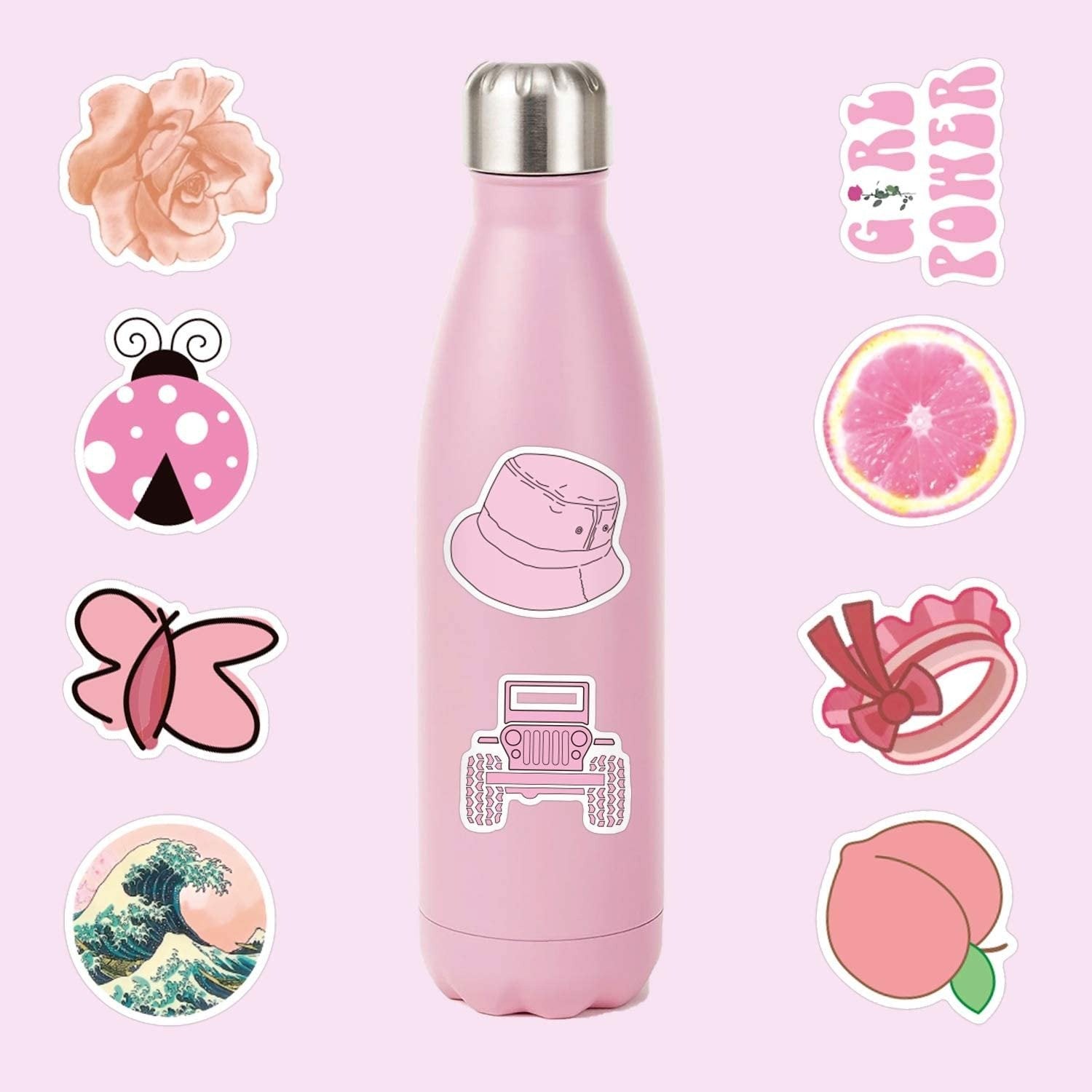 50 PCS Pink VSCO Stickers for Hydroflask