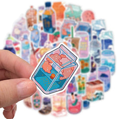 50 PCS VSCO Drink Cartoon Stickers