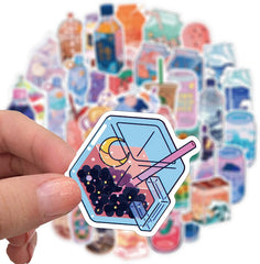 50 PCS VSCO Drink Cartoon Stickers