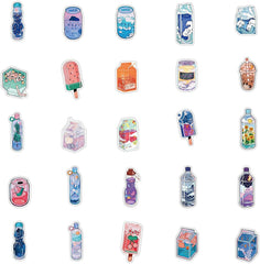 50 PCS VSCO Drink Cartoon Stickers