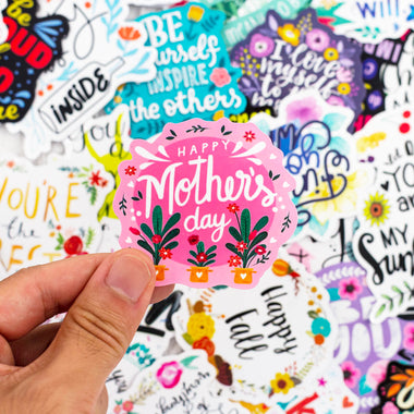 50 PCS Waterproof Positive Stickers