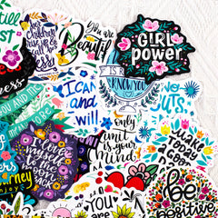 50 PCS Waterproof Positive Stickers