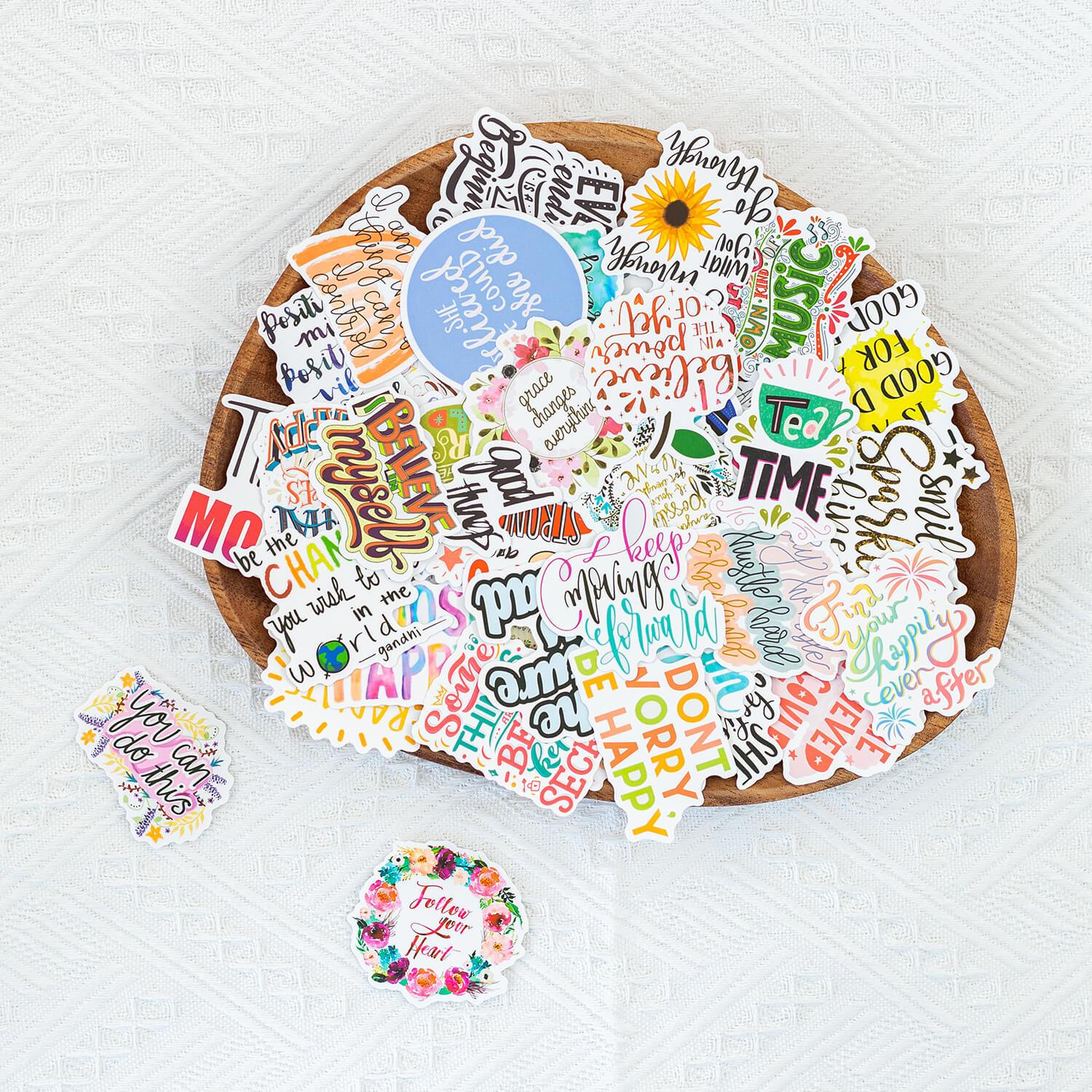 50 PCS motivational Word Stickers