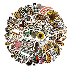 50 PCs Leopard-Print Sexy Elegant Vinyl Stickers for Waterbottle