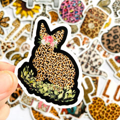 50 PCs Leopard-Print Sexy Elegant Vinyl Stickers for Waterbottle