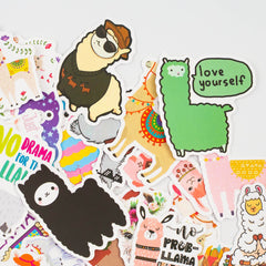 50 Pcs Alpaca Graffiti Stickers Animal Waterproof Decals for Bike Luggage Laptop