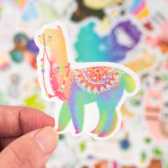50 Pcs Alpaca Graffiti Stickers Animal Waterproof Decals for Bike Luggage Laptop