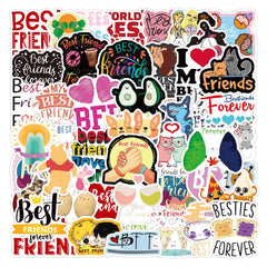 50 Pcs Best Friends Forever Waterproof Stickers Vinyl Decals for Bike Water Bottle