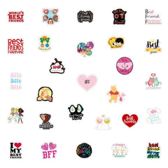 50 Pcs Best Friends Forever Waterproof Stickers Vinyl Decals for Bike Water Bottle