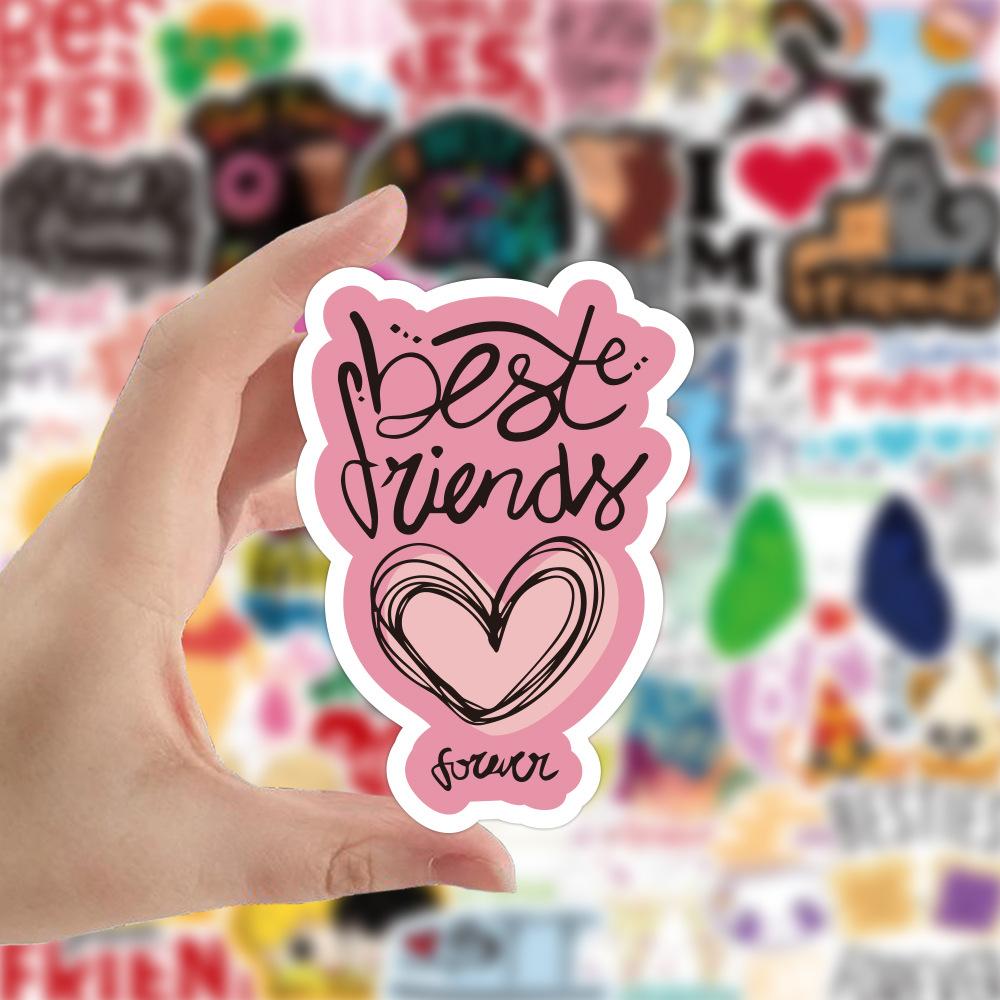 50 Pcs Best Friends Forever Waterproof Stickers Vinyl Decals for Bike Water Bottle