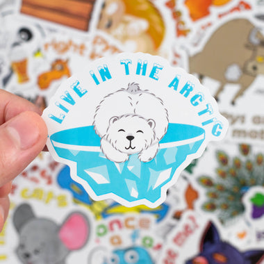 50 Pcs Cartoon Animal Language Stickers Personalized Decals for Laptop Luggage