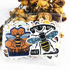50 Pcs Cartoon Bees to Save the Magical Environmental Protection Science Stickers