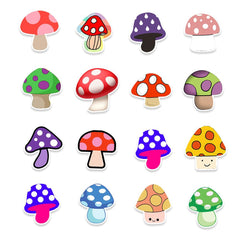 50 Pcs Cartoon Colorful Mushroom Stickers Cute Luggage Water Bottle Decals