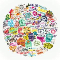 50 Pcs Cartoon Motivational Quote Stickers Cute Vinyl Encouragement Decals