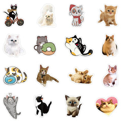 50 Pcs Cat Graffiti Stickers Waterproof Animal Decals for Guitar Car Skateboard