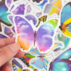 50 Pcs Colorful Butterfly Water Vinyl Stickers for Kids Teens Adults(Buy 1 get 1 Free)