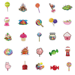 50 Pcs Colorful Candy Waterproof Stickers for Hydroflasks Waterproof