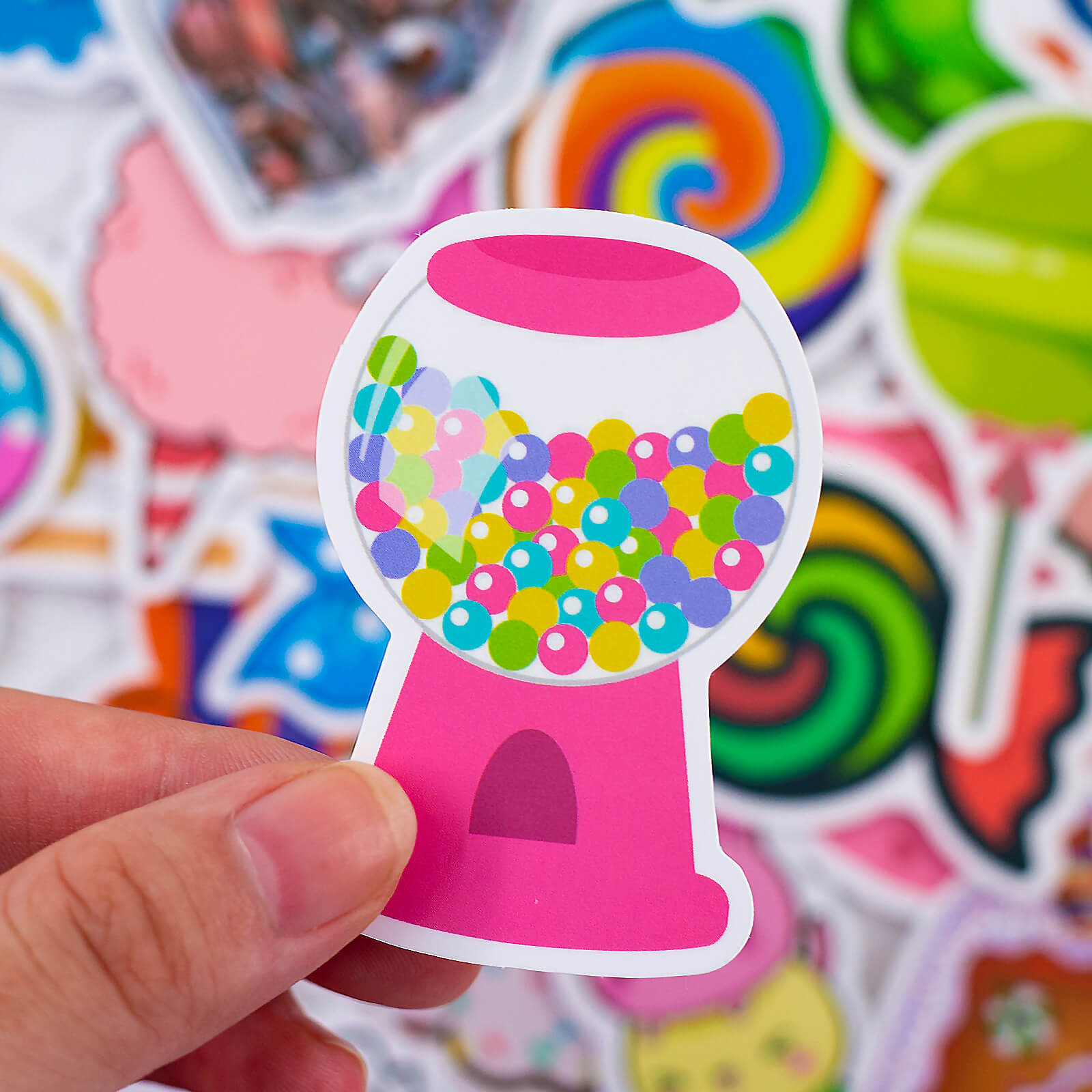 50 Pcs Colorful Candy Waterproof Stickers for Hydroflasks Waterproof