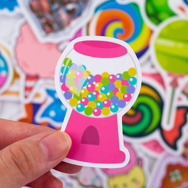 50 Pcs Colorful Candy Waterproof Stickers for Hydroflasks Waterproof