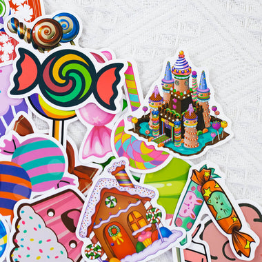 50 Pcs Colorful Candy Waterproof Stickers for Hydroflasks Waterproof
