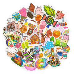 50 Pcs Colorful Candy Waterproof Stickers for Hydroflasks Waterproof