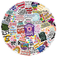 50 Pcs Colorful Motivational Graffiti Stickers Inspirational Laptop Luggage Helmet Decals