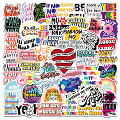 50 Pcs Colorful Motivational Graffiti Stickers Inspirational Laptop Luggage Helmet Decals