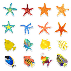 50 Pcs Colorful Sea Shell Stickers Cute Aesthetic Creative Decals for Cups