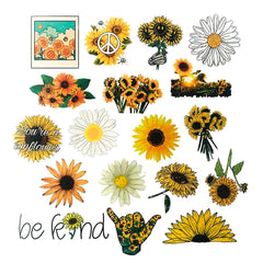 50 Pcs Colorful Sunflower Stickers Waterproof Trolley Case Helmet Matte Film Stickers