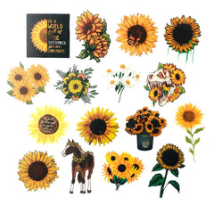 50 Pcs Colorful Sunflower Stickers Waterproof Trolley Case Helmet Matte Film Stickers