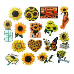50 Pcs Colorful Sunflower Stickers Waterproof Trolley Case Helmet Matte Film Stickers