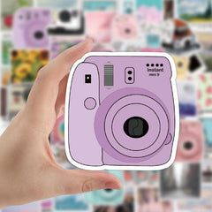 50 Pcs Cute Aesthetic Girls Cartoons Camera Stickers for Water Bottles Laptop Phone
