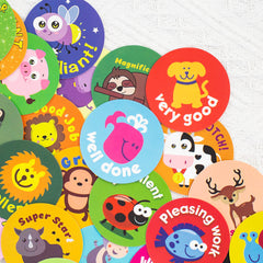 50 Pcs Cute Animal Reward Stickers Waterproof Graffiti Stickers for Kids