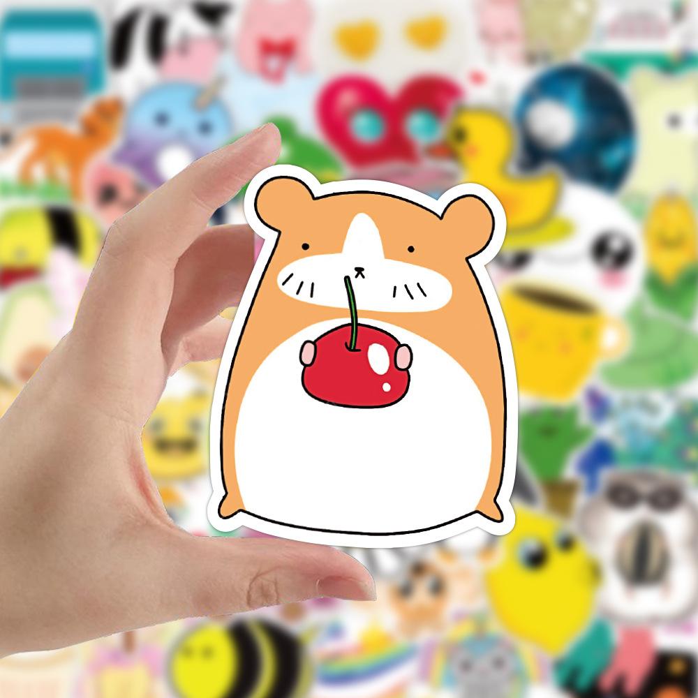 50 Pcs Cute Cartoon Animal Graffiti Stickers Waterproof Luggage Notebook Scooter Stickers