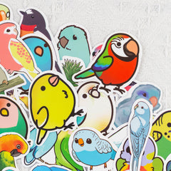 50 Pcs Cute Cartoon Birds Stickers Parrot Waterproof Decals for Kids Teens Adults
