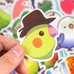 50 Pcs Cute Cartoon Birds Stickers Parrot Waterproof Decals for Kids Teens Adults