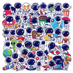 50 Pcs Cute Cartoon Waterproof NASA Space Explorer Astronaut Stickers