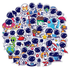 50 Pcs Cute Cartoon Waterproof NASA Space Explorer Astronaut Stickers